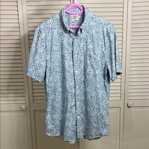 Faherty Blue Casual Button Down Hemp & Lyocell Shirt Medium